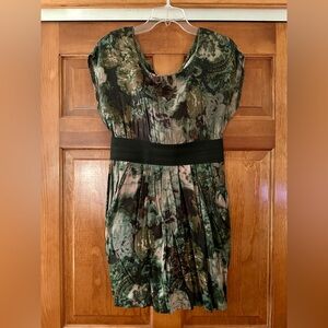 Francesca's Collections Black and Green Midi Dress